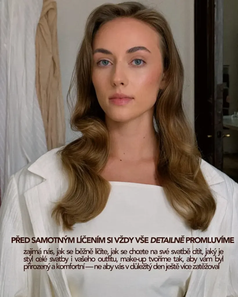 Svatební líčení Brno - konzultace před líčením a přirozený look nevěsty